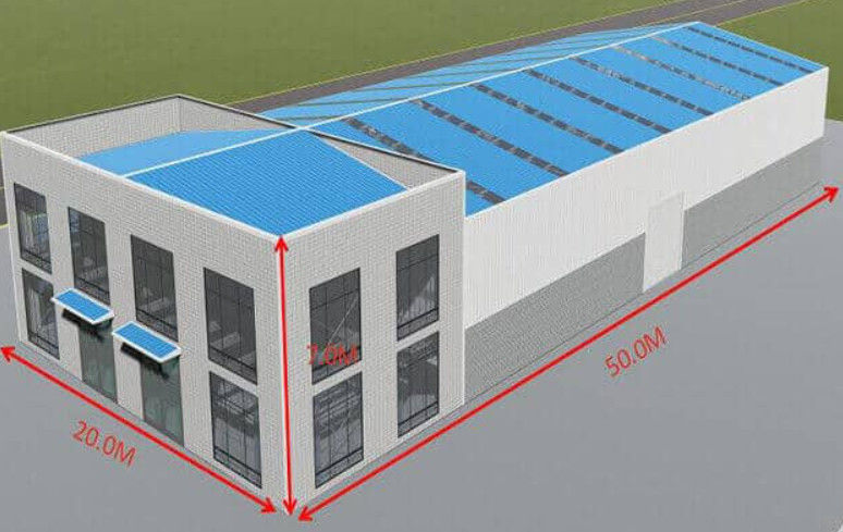 Edifícios metálicos de baixo custo Oficina Hangar Estrutura de aço pré-fabricada Armazém