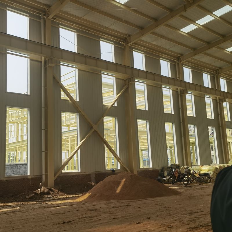 Construção de estruturas industriais de aço anti-corrosiva de grande comprimento