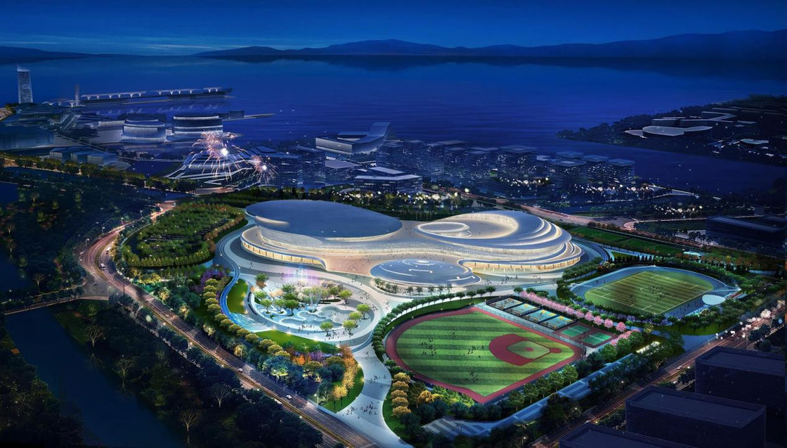Prefabricado Edifício Comercial Leve E Pesado Grande Espaço Grande / Pequeno Espaço Estrutura de Aço Ginásio Design Ginásio Prefab